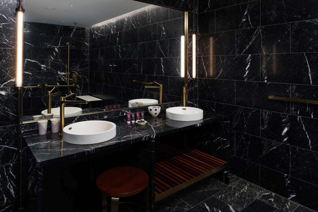 Black Marquinia Marble Bathroom Countertop for PT hotl in Australia